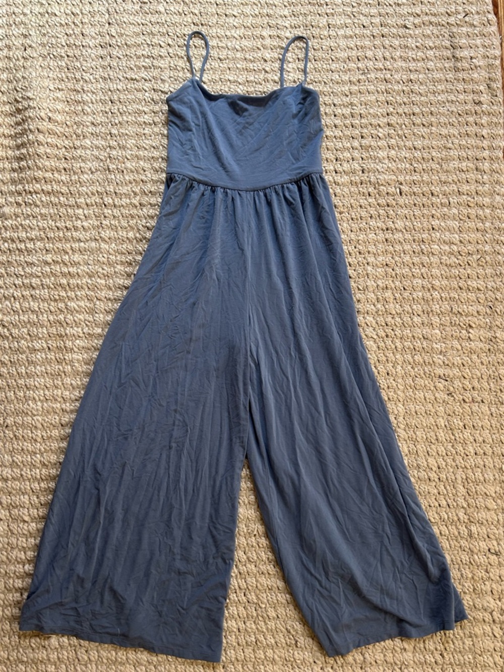 Aritzia Slate Blue Wide-Leg Jumpsuit